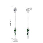 Load image into Gallery viewer, chain-drop-diamond-dangle-earring-with-emerald-in-white-gold-FDEAR8456GEMGRANGLE1-NL-WG
