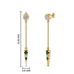Load image into Gallery viewer, chain-drop-diamond-dangle-earring-with-emerald-in-yellow-gold-FDEAR8456GEMGRANGLE1-NL-YG
