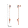 Load image into Gallery viewer, chain-drop-diamond-dangle-earring-with-orange-sapphire-in-rose-gold-FDEAR8456GSAORANGLE1-NL-RG