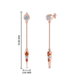 Load image into Gallery viewer, chain-drop-diamond-dangle-earring-with-orange-sapphire-in-rose-gold-FDEAR8456GSAORANGLE1-NL-RG
