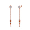Load image into Gallery viewer, chain-drop-diamond-dangle-earring-with-orange-sapphire-in-rose-gold-FDEAR8456GSAORANGLE1-NL-RG