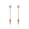 Load image into Gallery viewer, chain-drop-diamond-dangle-earring-with-orange-sapphire-in-rose-gold-FDEAR8456GSAORANGLE1-NL-RG