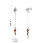 Load image into Gallery viewer, chain-drop-diamond-dangle-earring-with-orange-sapphire-in-white-gold-FDEAR8456GSAORANGLE1-NL-WG
