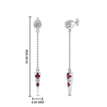 Load image into Gallery viewer, chain-drop-diamond-dangle-earring-with-pink-sapphire-in-white-gold-FDEAR8456GSADRPIANGLE1-NL-WG

