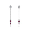 Load image into Gallery viewer, chain-drop-diamond-dangle-earring-with-pink-sapphire-in-white-gold-FDEAR8456GSADRPIANGLE1-NL-WG