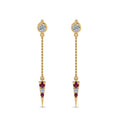 Thumbnail 71 - chain-drop-diamond-dangle-earring-with-pink-sapphire-in-yellow-gold-FDEAR8456GSADRPIANGLE1-NL-YG