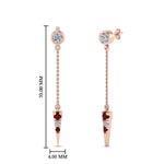 Load image into Gallery viewer, chain-drop-diamond-dangle-earring-with-ruby-in-rose-gold-FDEAR8456GRUDRANGLE1-NL-RG
