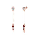 Thumbnail 24 - chain-drop-diamond-dangle-earring-with-ruby-in-rose-gold-FDEAR8456GRUDRANGLE1-NL-RG