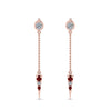 Load image into Gallery viewer, chain-drop-diamond-dangle-earring-with-ruby-in-rose-gold-FDEAR8456GRUDRANGLE1-NL-RG