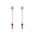 Thumbnail 23 - chain-drop-diamond-dangle-earring-with-ruby-in-rose-gold-FDEAR8456GRUDRANGLE1-NL-RG