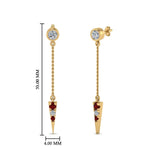 Load image into Gallery viewer, chain-drop-diamond-dangle-earring-with-ruby-in-yellow-gold-FDEAR8456GRUDRANGLE1-NL-YG

