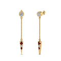 Thumbnail 80 - chain-drop-diamond-dangle-earring-with-ruby-in-yellow-gold-FDEAR8456GRUDRANGLE1-NL-YG