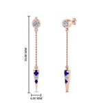 Load image into Gallery viewer, chain-drop-diamond-dangle-earring-with-sapphire-in-rose-gold-FDEAR8456GSABLANGLE1-NL-RG

