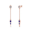 Load image into Gallery viewer, chain-drop-diamond-dangle-earring-with-sapphire-in-rose-gold-FDEAR8456GSABLANGLE1-NL-RG
