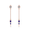 Load image into Gallery viewer, chain-drop-diamond-dangle-earring-with-sapphire-in-rose-gold-FDEAR8456GSABLANGLE1-NL-RG