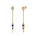 Thumbnail 68 - chain-drop-diamond-dangle-earring-with-sapphire-in-yellow-gold-FDEAR8456GSABLANGLE1-NL-YG