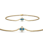 Load image into Gallery viewer, chain-four-daimond-stacking-bracelet-with-blue-topaz-in-FDBRC9628GICBLTOANGLE2-NL-YG
