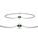 Load image into Gallery viewer, chain-four-daimond-stacking-bracelet-with-emerald-in-FDBRC9628GEMGRANGLE2-NL-WG

