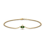 Load image into Gallery viewer, chain-four-daimond-stacking-bracelet-with-emerald-in-FDBRC9628GEMGRANGLE2-NL-YG
