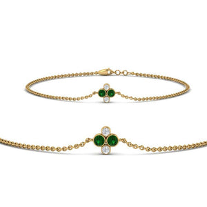 Four Stone Round Diamond Chain Bracelet