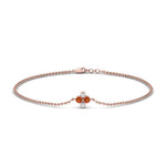Load image into Gallery viewer, chain-four-daimond-stacking-bracelet-with-orange-sapphire-in-FDBRC9628GSAORANGLE2-NL-RG
