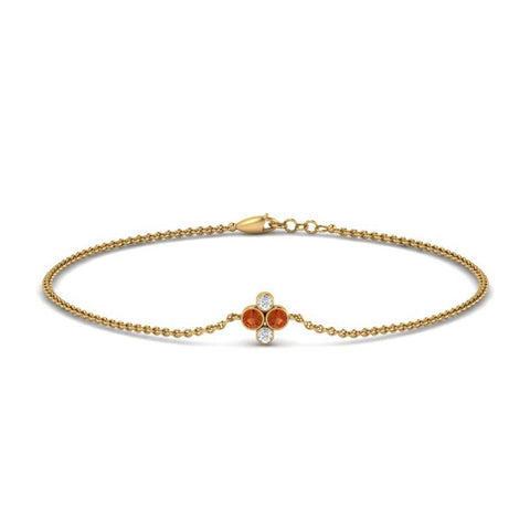 chain-four-daimond-stacking-bracelet-with-orange-sapphire-in-FDBRC9628GSAORANGLE2-NL-YG