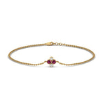 Load image into Gallery viewer, chain-four-daimond-stacking-bracelet-with-pink-sapphire-in-FDBRC9628GSADRPIANGLE2-NL-YG
