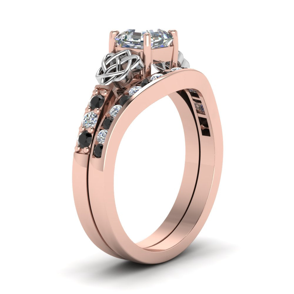 channel-band-asscher-cut-celtic-bridal-set-with-black-diamond-in-rose-gold-FDENS2255B2ASGBLACKANGLE2-NL-RG