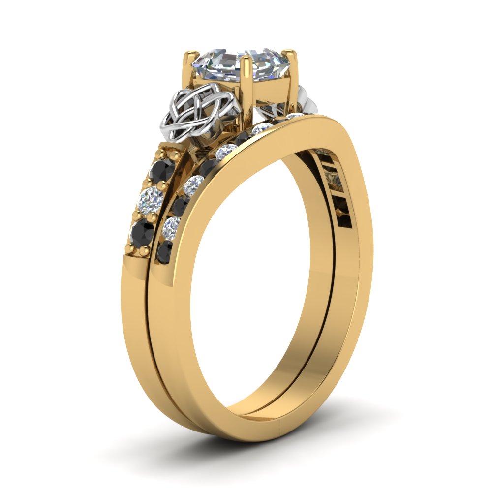channel-band-asscher-cut-celtic-bridal-set-with-black-diamond-in-yellow-gold-FDENS2255B2ASGBLACKANGLE2-NL-YG