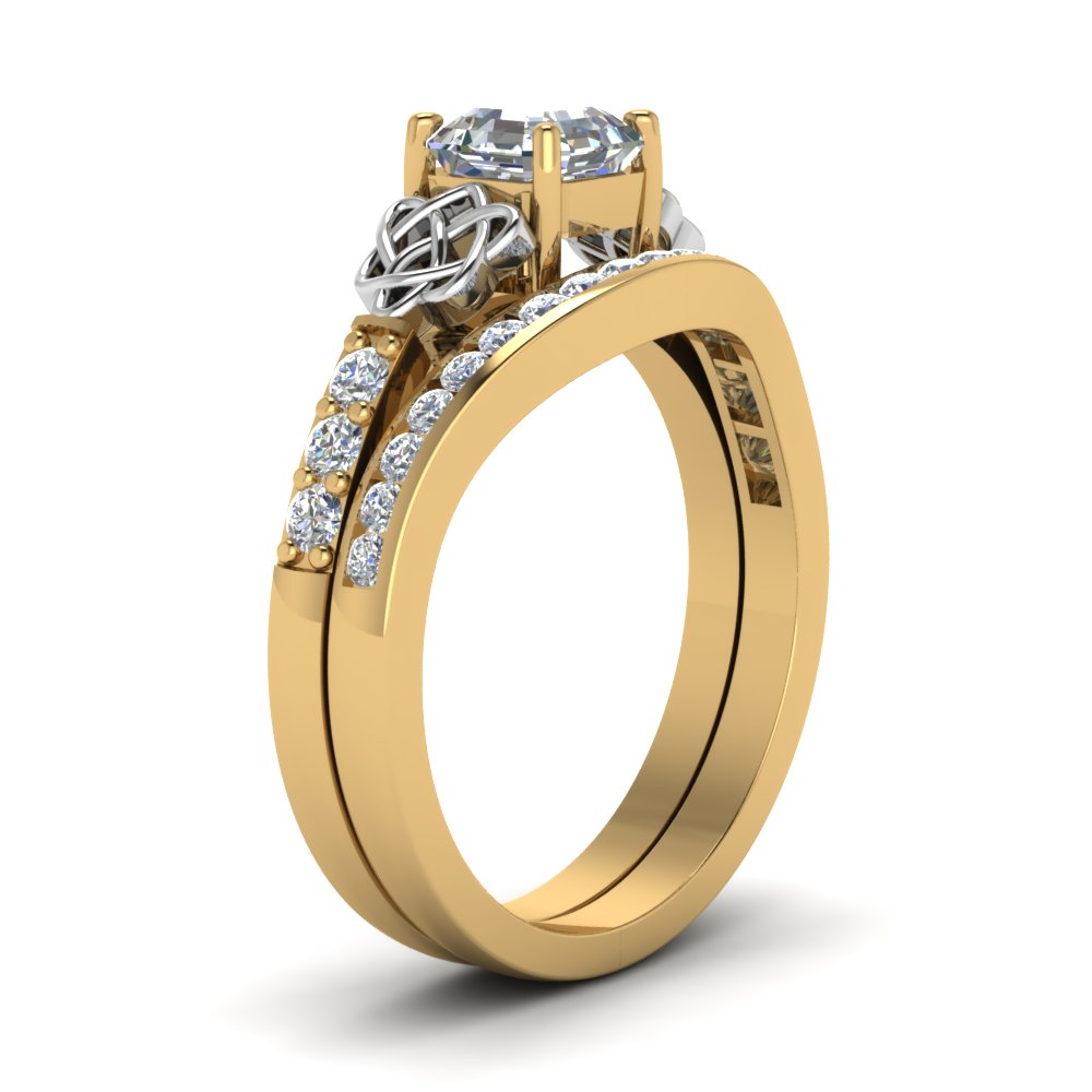 channel-band-asscher-cut-diamond-celtic-bridal-set-in-yellow-gold-FDENS2255B2ASANGLE2-NL-YG