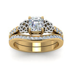 Load image into Gallery viewer, channel-band-asscher-cut-diamond-celtic-bridal-set-in-yellow-gold-FDENS2255B2ASANGLE5-NL-YG_dd28ed3c-4a90-4249-a469-46a1182ab07f?v=1756980451
