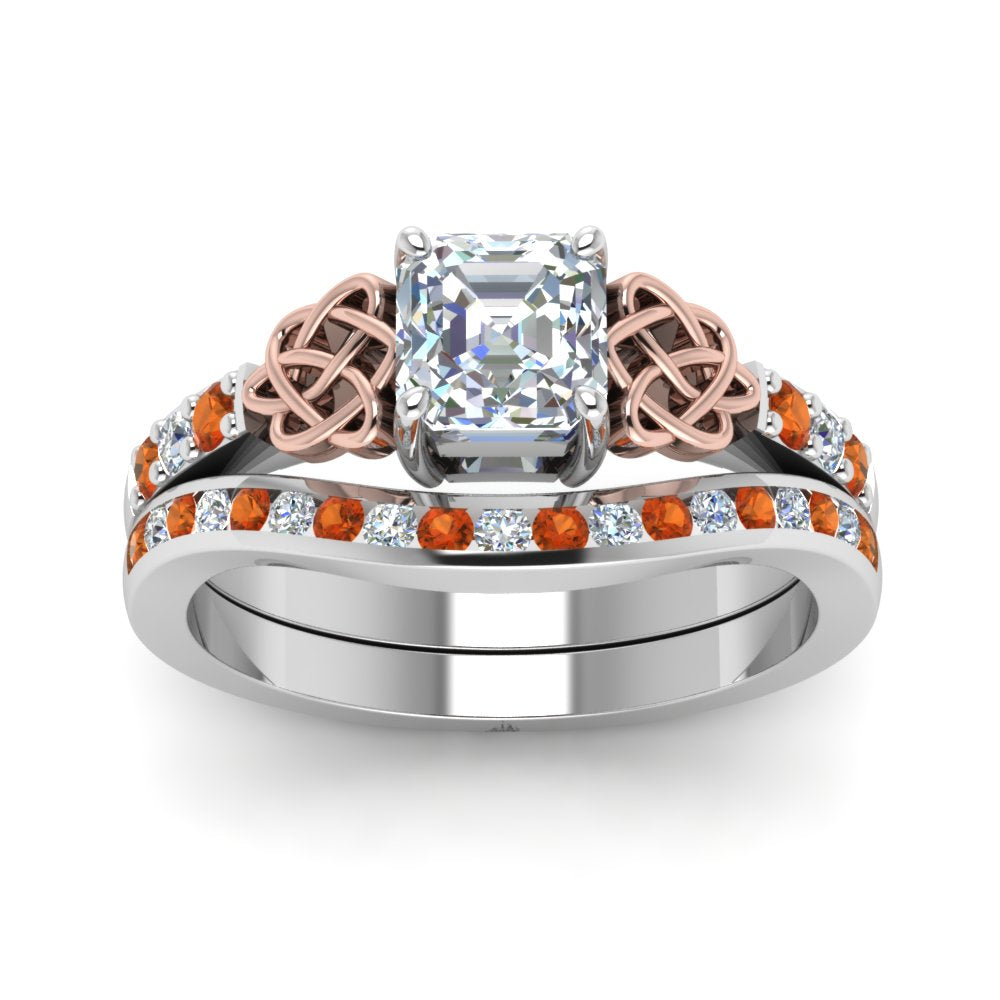 channel-band-asscher-cut-diamond-celtic-bridal-set-with-orange-sapphire-in-white-gold-FDENS2255B2ASGSAORANGLE5-NL-WG