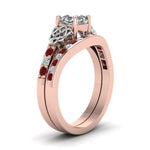 Load image into Gallery viewer, channel-band-asscher-cut-diamond-celtic-bridal-set-with-ruby-in-rose-gold-FDENS2255B2ASGRUDRANGLE2-NL-RG_519bea8c-02b8-4a15-b6f7-1e3a5953c75f?v=1756980451
