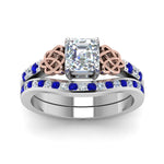 Load image into Gallery viewer, channel-band-asscher-cut-diamond-celtic-bridal-set-with-sapphire-in-white-gold-FDENS2255B2ASGSABLANGLE5-NL-WG_66e40f89-dae9-43ce-a099-e9750505c56b?v=1756980452
