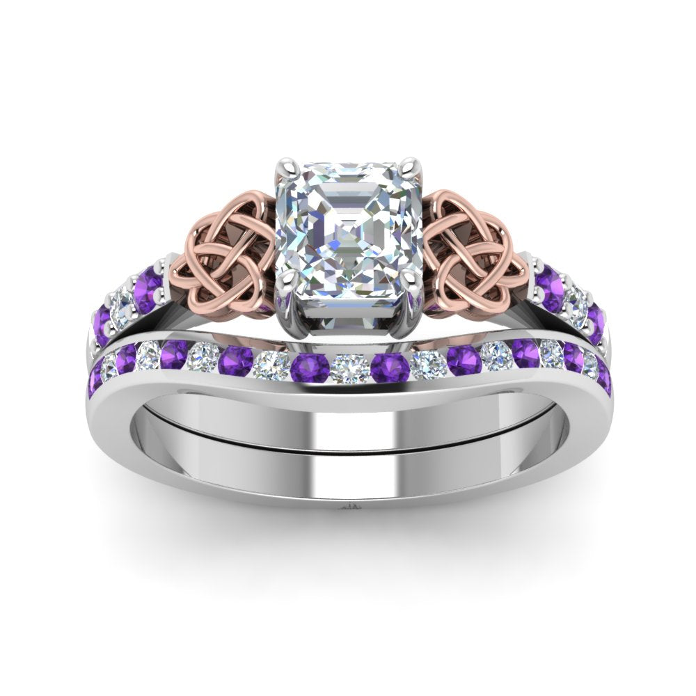 channel-band-asscher-cut-diamond-celtic-bridal-set-with-violet-topaz-in-white-gold-FDENS2255B2ASGVITOANGLE5-NL-WG