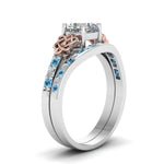 Load image into Gallery viewer, channel-band-cushion-cut-diamond-celtic-bridal-set-with-blue-topaz-in-white-gold-FDENS2255B2CUGICBLTOANGLE2-NL-WG_906e47ba-2d60-41bc-8294-86588585a9bc?v=1756980463
