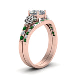 Load image into Gallery viewer, channel-band-cushion-cut-diamond-celtic-bridal-set-with-emerald-in-rose-gold-FDENS2255B2CUGEMGRANGLE2-NL-RG_2d438c52-c0e3-47fb-8a58-8fcea32dcfe7?v=1756980463
