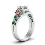 Load image into Gallery viewer, channel-band-cushion-cut-diamond-celtic-bridal-set-with-emerald-in-white-gold-FDENS2255B2CUGEMGRANGLE2-NL-WG_76cd6871-f8fe-4ac3-8e12-9a232a6f8065?v=1756980463
