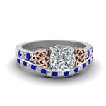 Load image into Gallery viewer, channel-band-cushion-cut-diamond-celtic-bridal-set-with-sapphire-in-white-gold-FDENS2255B2CUGSABL-NL-WG_a2324e4c-b92a-4e45-95cd-6e99cd906635?v=1756980463
