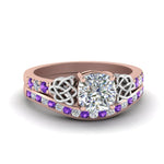 Load image into Gallery viewer, channel-band-cushion-cut-diamond-celtic-bridal-set-with-violet-topaz-in-rose-gold-FDENS2255B2CUGVITO-NL-RG_b22f0db5-d2f1-4baa-9473-4d2b46a36509?v=1756980463
