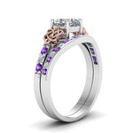 Load image into Gallery viewer, channel-band-cushion-cut-diamond-celtic-bridal-set-with-violet-topaz-in-white-gold-FDENS2255B2CUGVITOANGLE2-NL-WG_014de1bb-0555-40ba-97f9-c0e49faaeb7a?v=1756980463
