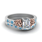 Load image into Gallery viewer, channel-band-emerald-cut-diamond-celtic-bridal-set-with-blue-topaz-in-white-gold-FDENS2255B2EMGICBLTO-NL-WG_c3486b3e-c93d-4ea8-b051-e0ada8f0a44b?v=1756980475
