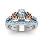 Load image into Gallery viewer, channel-band-emerald-cut-diamond-celtic-bridal-set-with-blue-topaz-in-white-gold-FDENS2255B2EMGICBLTOANGLE5-NL-WG_fbc46b03-258d-4ac8-a107-cee829f4ab4d?v=1756980475
