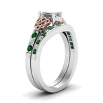 Load image into Gallery viewer, channel-band-emerald-cut-diamond-celtic-bridal-set-with-emerald-in-white-gold-FDENS2255B2EMGEMGRANGLE2-NL-WG_7a5bca4a-b6ca-4de6-9a00-580ea481b09e?v=1756980474
