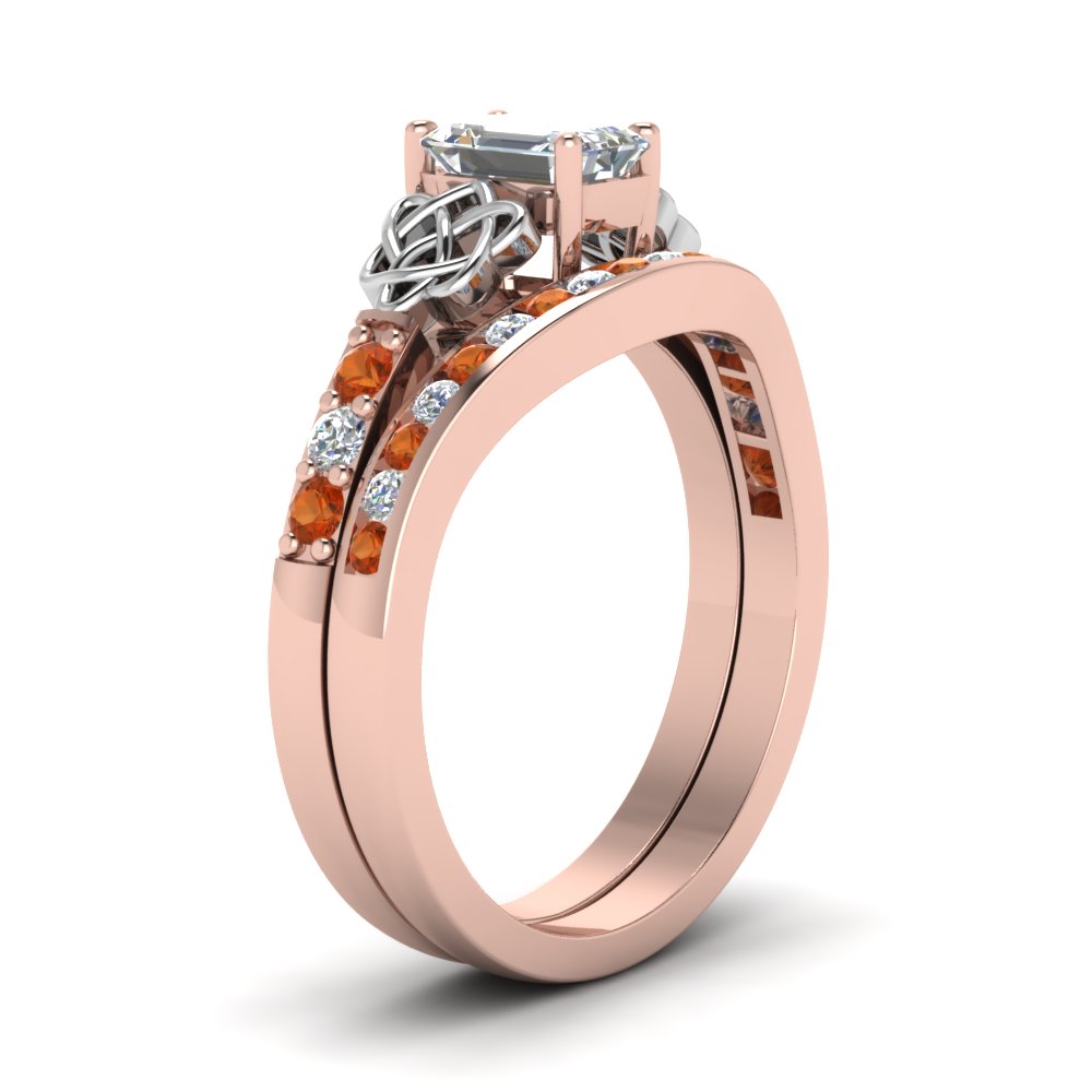 channel-band-emerald-cut-diamond-celtic-bridal-set-with-orange-sapphire-in-rose-gold-FDENS2255B2EMGSAORANGLE2-NL-RG