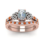 Load image into Gallery viewer, channel-band-emerald-cut-diamond-celtic-bridal-set-with-orange-sapphire-in-rose-gold-FDENS2255B2EMGSAORANGLE5-NL-RG_300d48df-7800-45cf-ba4b-a7c858cf757c?v=1756980474
