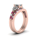 Load image into Gallery viewer, channel-band-emerald-cut-diamond-celtic-bridal-set-with-pink-sapphire-in-rose-gold-FDENS2255B2EMGSADRPIANGLE2-NL-RG?v=1756980378
