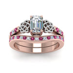 Load image into Gallery viewer, channel-band-emerald-cut-diamond-celtic-bridal-set-with-pink-sapphire-in-rose-gold-FDENS2255B2EMGSADRPIANGLE5-NL-RG_a00b815e-c84c-488c-9c2c-07130a5d0206?v=1756980474
