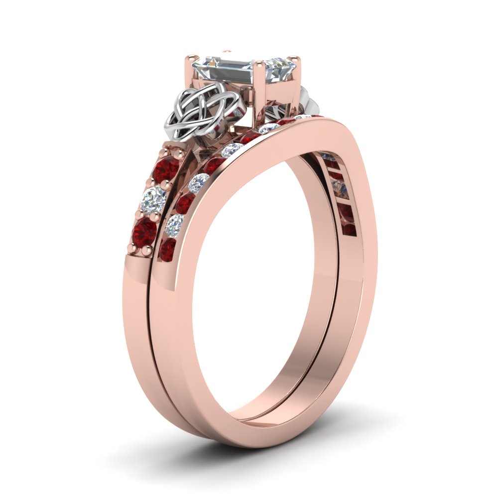 channel-band-emerald-cut-diamond-celtic-bridal-set-with-ruby-in-rose-gold-FDENS2255B2EMGRUDRANGLE2-NL-RG
