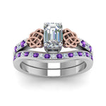 Load image into Gallery viewer, channel-band-emerald-cut-diamond-celtic-bridal-set-with-violet-topaz-in-white-gold-FDENS2255B2EMGVITOANGLE5-NL-WG_1f0a2f1a-b104-4747-a89e-e987868bc745?v=1756980474
